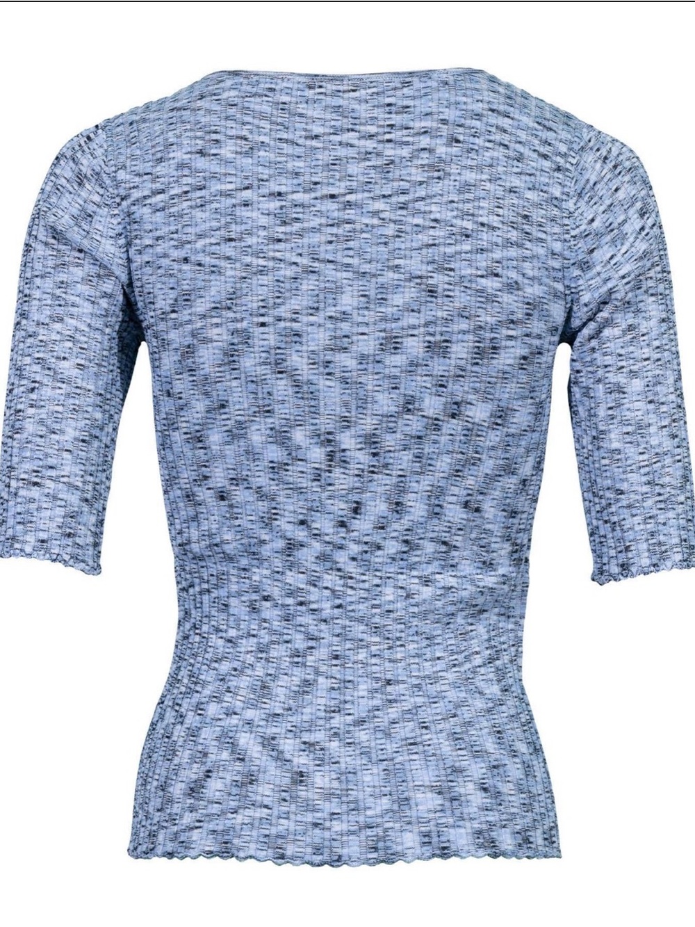 Veronica Beard NWOT Heathered Blue and Gray Ribbed Body Slimming Scoop Neck Top - Picture 9 of 9